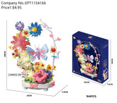 Color box flower dream butterfly building blocks 914PCS (with light string package button battery)